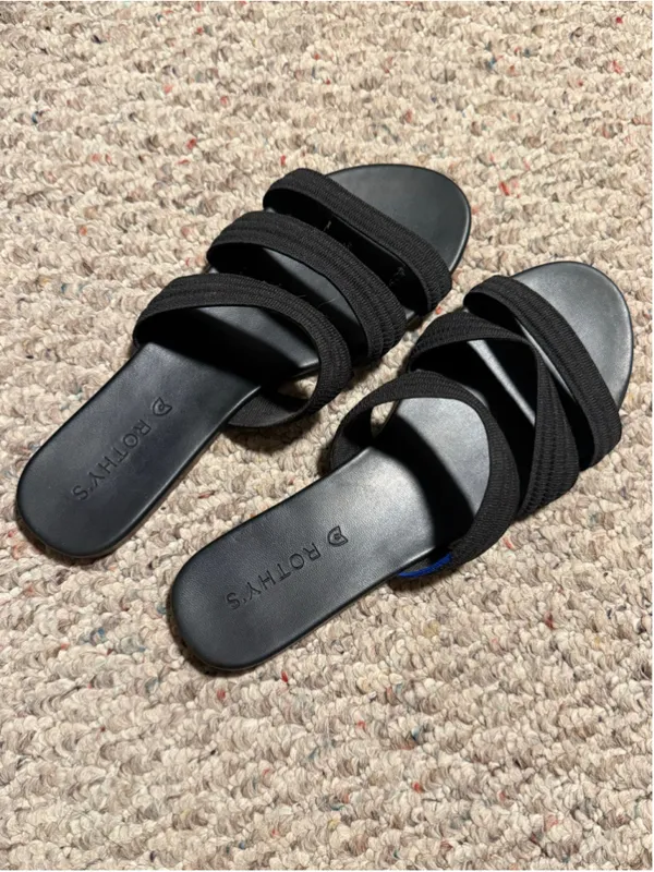 Rothy's Triple Band Sandal in Classic Black- Size 9.5 - Image 4