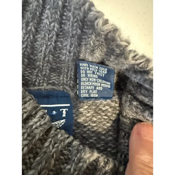 Vintage Best American Clothing Co. Gray Pink Wool Blend‎ Snowflake Sweater M Ski - Image 3