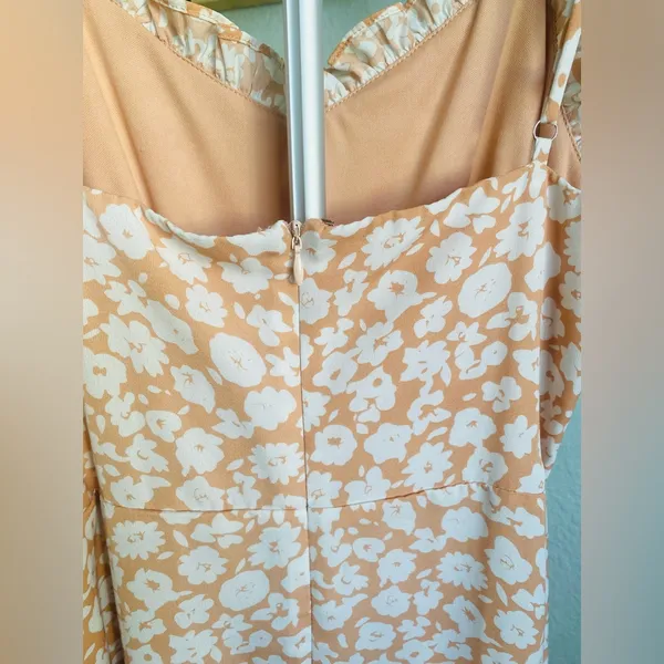 Lulus Timeless Touch Peach Floral Print A-Line Midi Dress Size Small - Image 15