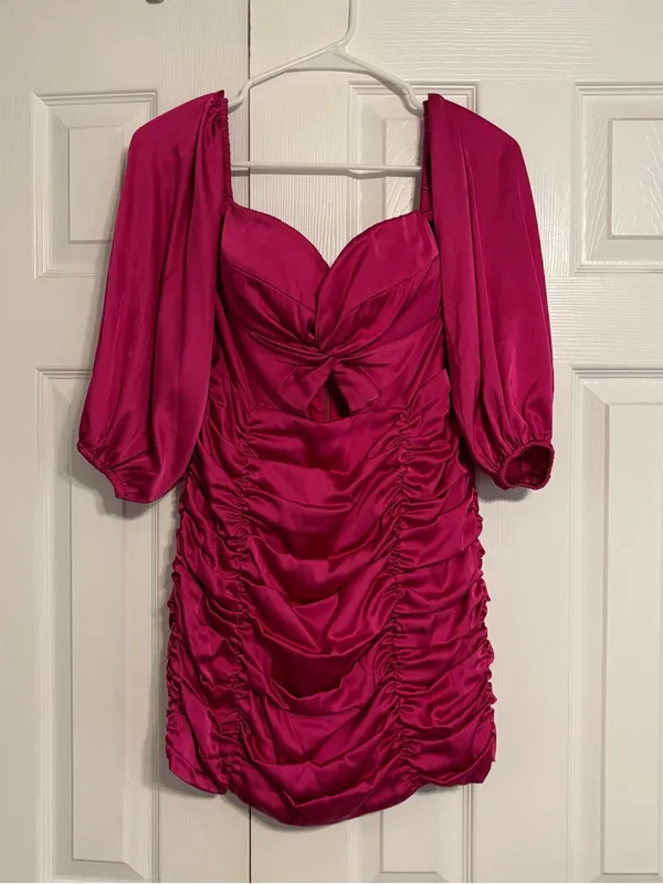 Runaway The Label RNWY Jones Ruched Satin Mini Dress - Image 2