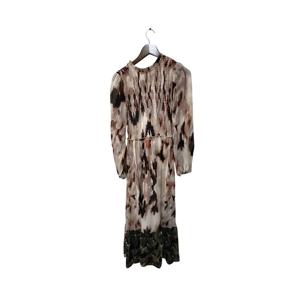 Melloday Smocked Long Sleeve Chiffon Maxi Dress‎ Size XS - Image 5