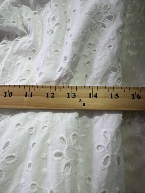 Alexis White Eyelet Button-Front Mini Dress with Ruffle Hem - Image 10