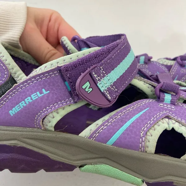 EUC Merrell women's purple hook loop strap hydro hiker hiking sandals shoes 6 - Image 7