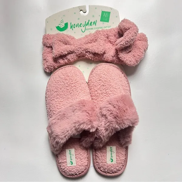 Honey Dew Women's Bedtime Accessories Slippers Scrunchie and Headband Set NWT - Image 12