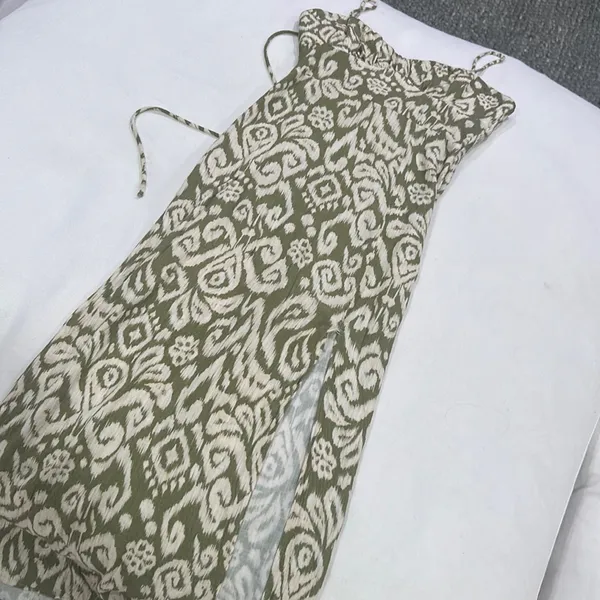 Zara Printed Green Creme‎ Maxi Dress - Image 2