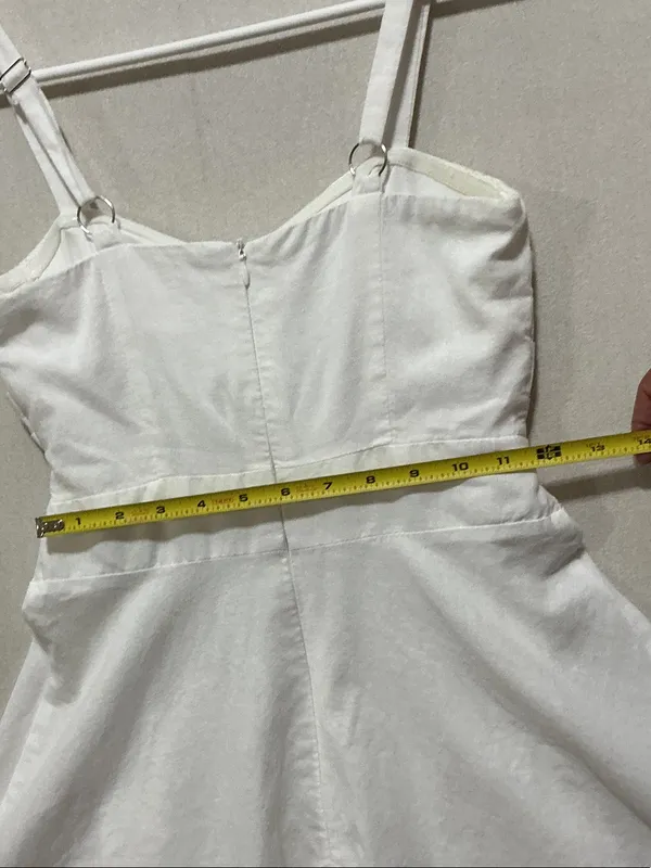 Love Riche White Bow-Front Mini Dress with Adjustable Straps - Image 6
