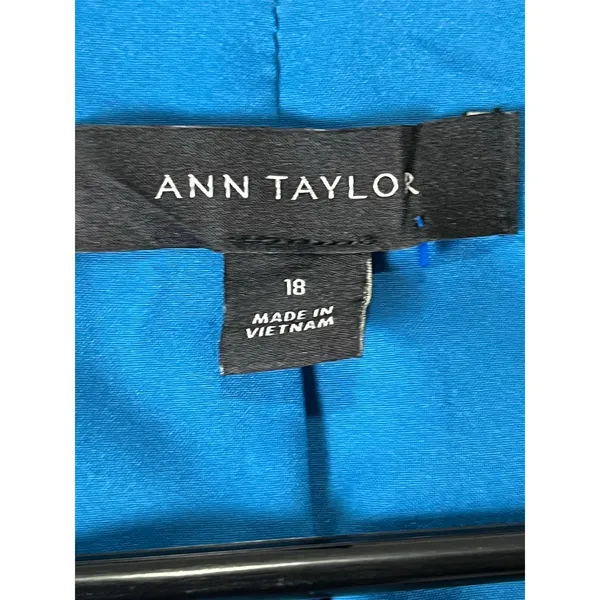 Ann Taylor The Hutton Blazer Twill Santorini 18 Blue One Button Blazer Career - Image 5