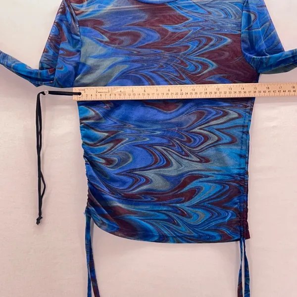 Vintage Forever 21‎ Sheer Top Blue XL - Image 10