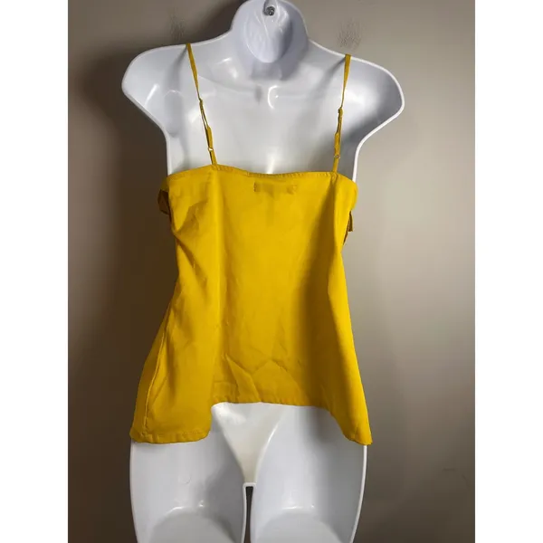 Banana Republic Mustard Yellow Bow Front Ruffle Cami Top‎ Vintage Y2K Petite 0P - Image 5