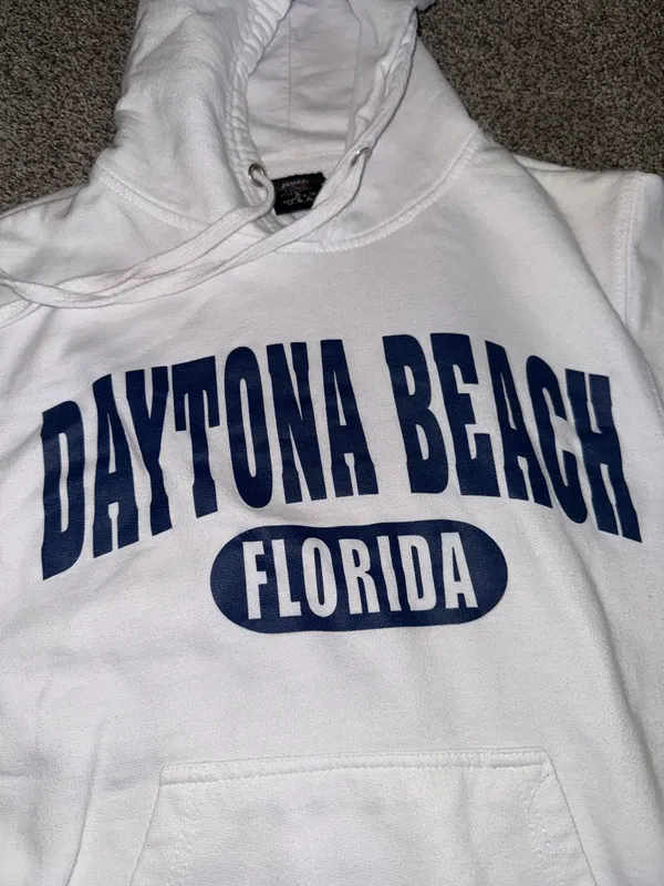 Daytona Beach Florida Hoodie White - Image 3