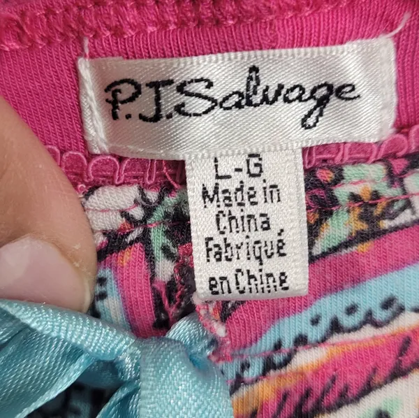 P.J. Salvage Women's pajama Paisley Print Pink Pants. Size L-G. As Is. - Image 3