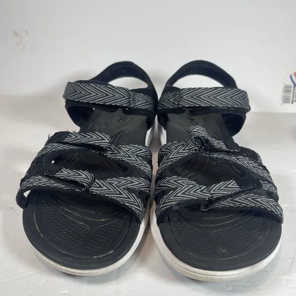 Ryka Savannah SML Women's Sandals - Size 10M Black/Grey Chevron - Image 3