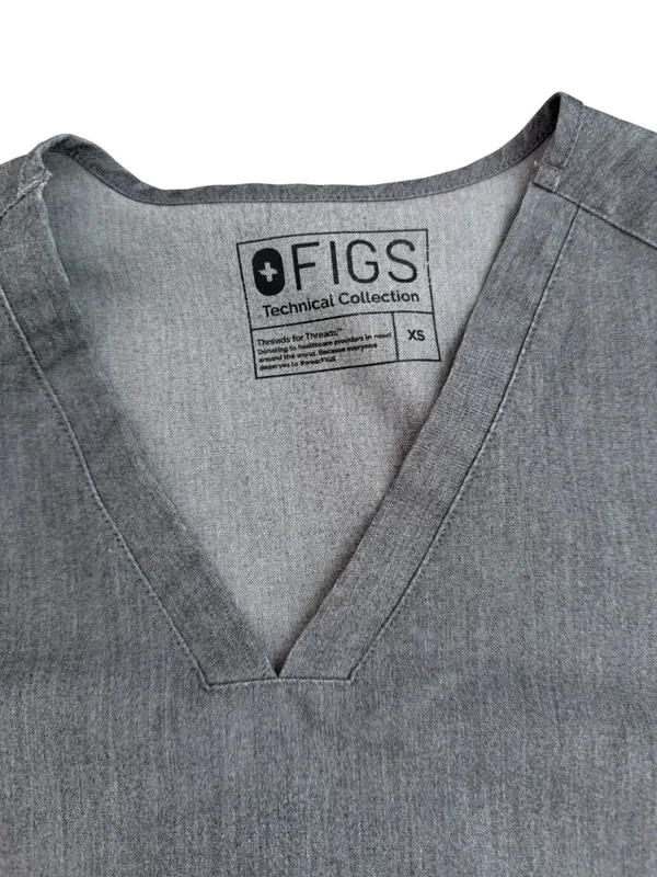 FIGS Gray V Neck Scrubs Top Size XS Womens - Image 5