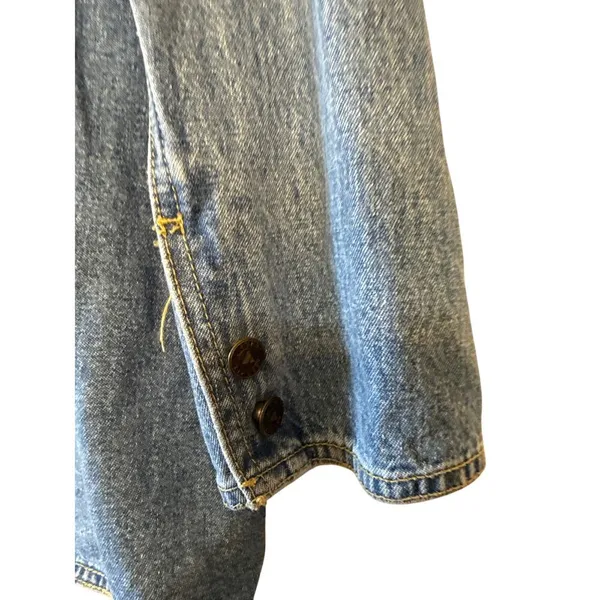 Vintage 80's LizWear Denim Blue Blazer‎ Jacket Sz12 - Image 5