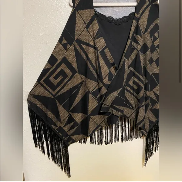 Westbound Geo Tassel Open Front Vest Cardigan | Boho Asymmetrical Layer (L) - Image 8