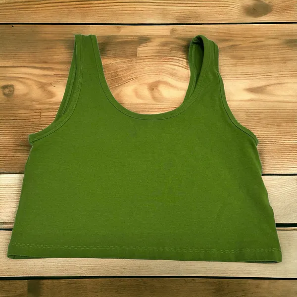 5/$35 PacSun Womens Tank Top Sz M Contour Easy‎ Sculpting Green Cropped Crop - Image 4