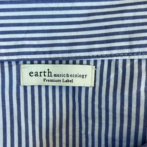 Earth Music & Ecology Striped Blue Womens Top - Image 4