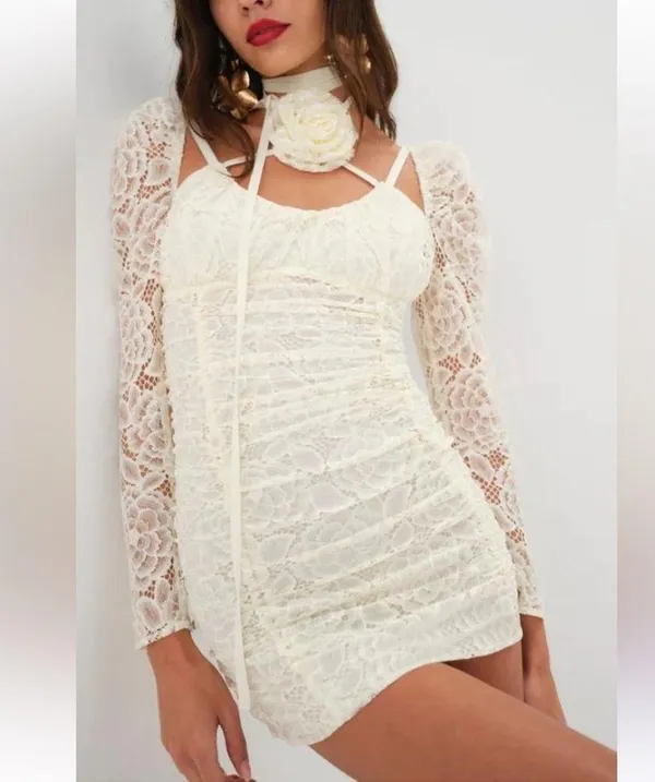 NWT For Love & Lemons Belladonna Mini Dress Small - Image 2