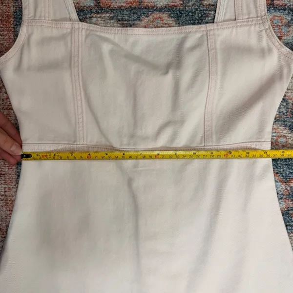 Lioness Pink Denim‎ Mini Dress Square Neck Sleeveless Bodycon Pastel Size L - Image 10