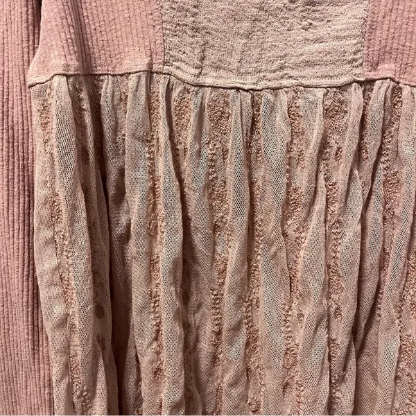 Free People Nitara Pale Pink Tunic Top Mesh - Image 6