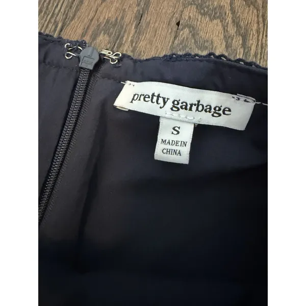 Pretty Garbage Navy Blue Women's Pleated Mini Skirt Sz S NEW - Image 5