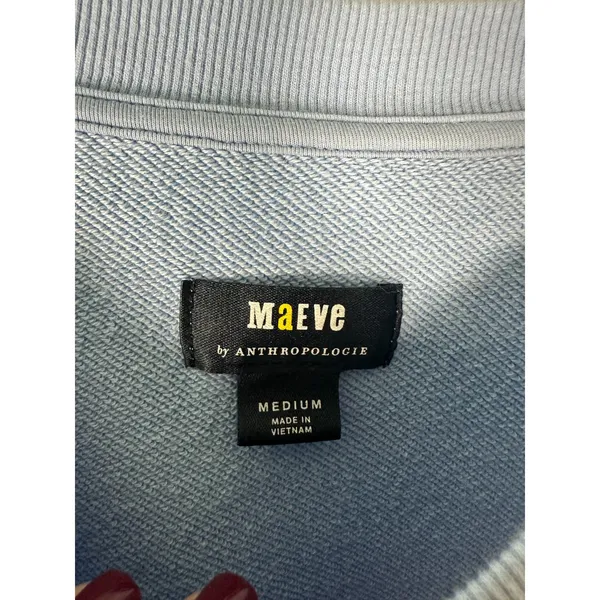 Maeve Blue Colorblock Crewneck Sweater Size Medium - Image 2