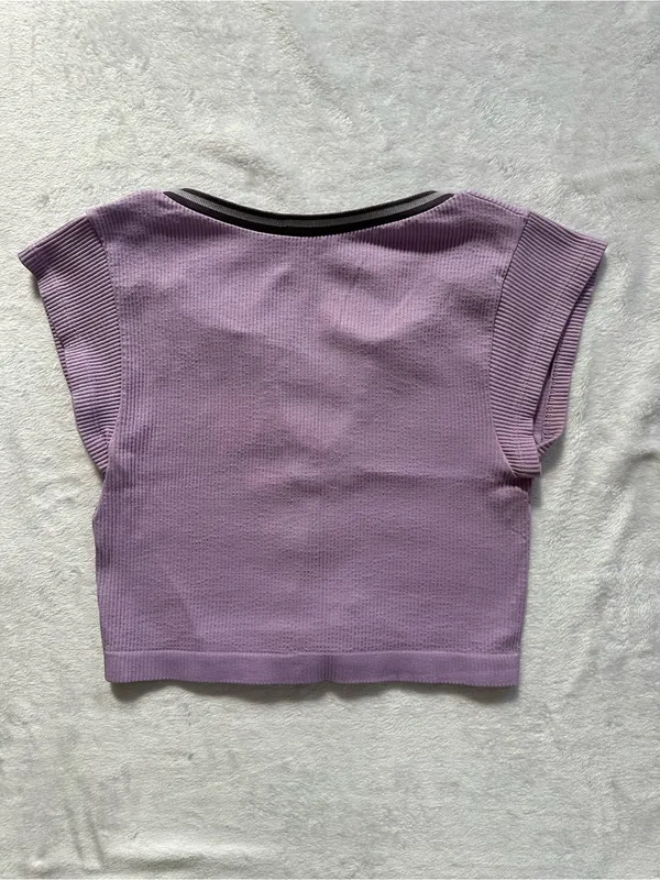 Out From Under Go For Gold Seamless Top Purple Size M/L Urban Outfitters Ribbed - Image 8