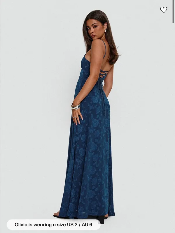 Princess Polly South of France Maxi Dress Navy - Image 2