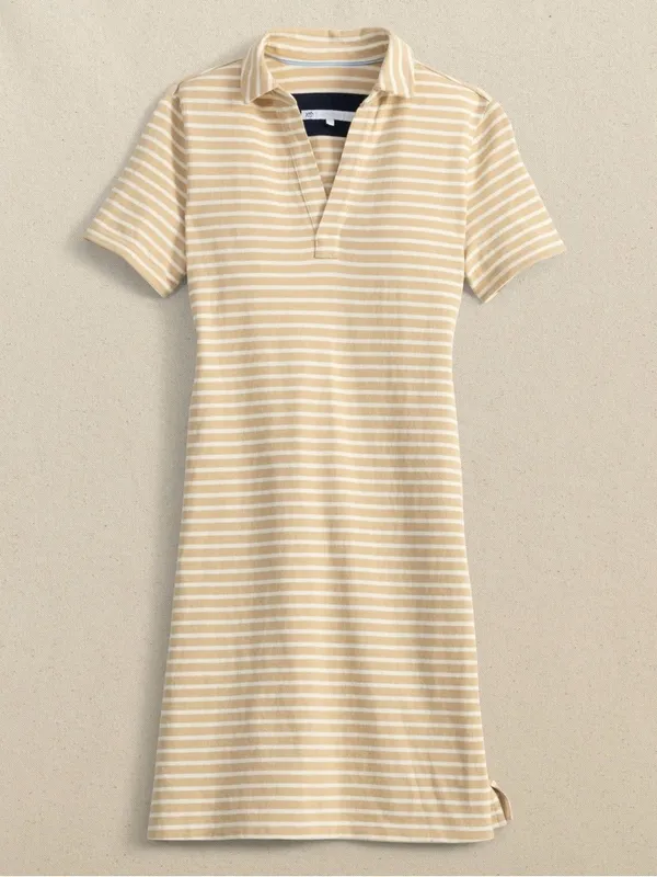 NWT Southern Tide Demi‎ Stripe Irish Cream Preppy Coastal Polo Shirt Dress - Image 4