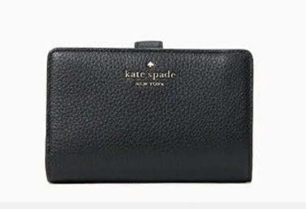 Kate Spade New York Black Leila Medium Compact Bifold Wallet - Image 4