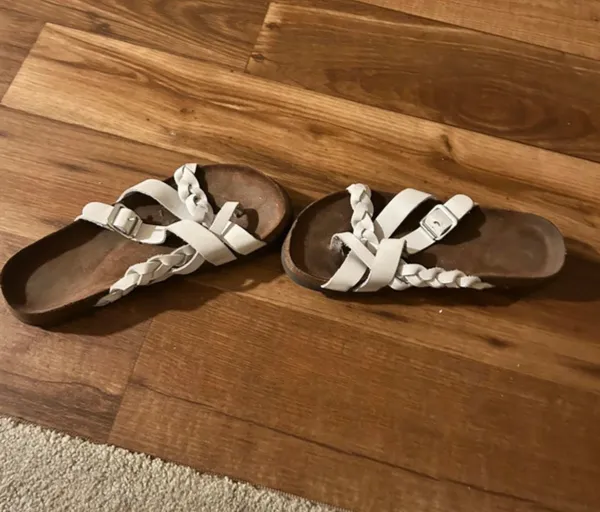 Ladies sandals leather upper open toe - Image 2