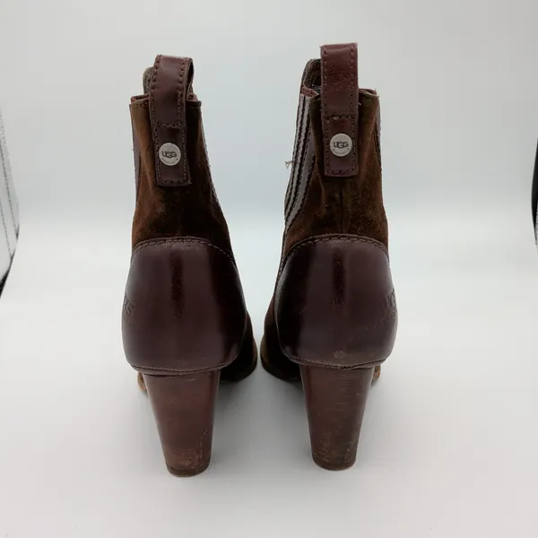 UGG Olivia Chelsea Heeled Boots Women Brown Suede Leather‎ Ankle 8.5 5597 - Image 5
