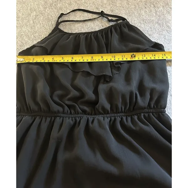 No Boundaries Little Black Dress Chiffon Adjustable Straps Sheer Ruffle Overlay S, Twee - Image 8