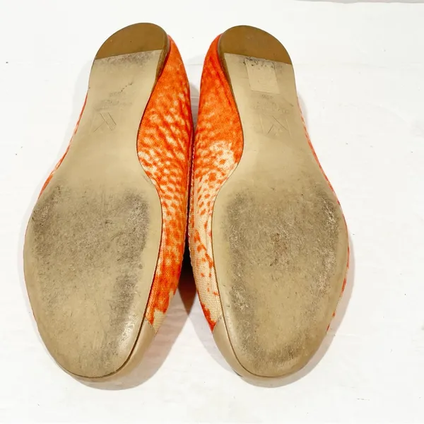 Reed Krakoff Size‎ 5.5 Orange Printed Cap Toe Ballet Flat - Image 6