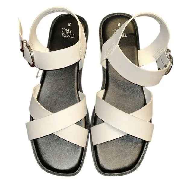 Time and Tru White Sandals(Size 8) - Image 2