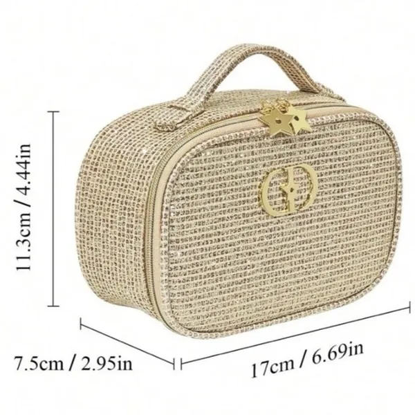 DIOR Limited Edition Holiday 2025 Cosmetic Pouch in Gold Shimmer, New in Box - Image 3