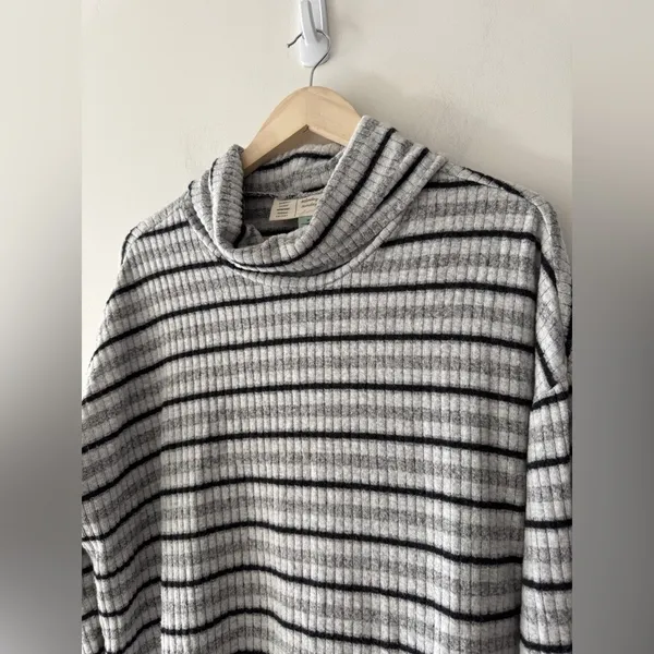 Anthropologie Saturday Sunday‎ Striped Pippa Hacci Turtleneck Sweater Top - Image 4