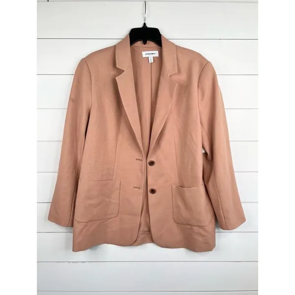Nordstrom Two Button Notched Lapel Front Pockets Blazer Jacket Sz M Relaxed Fit - Image 2