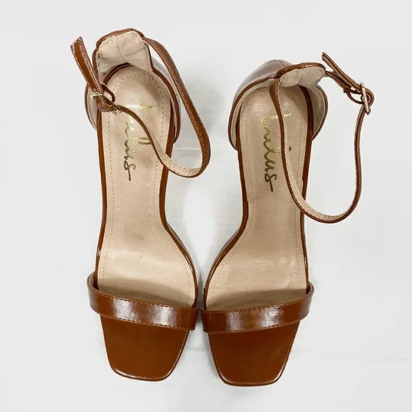 Lulu’s Chocolate Brown Square Toe Ankle Strap Stiletto Heels - Image 6