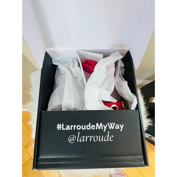 Larroudé Milan Slide Cushioned Sandal (Women), Scarlett Red,‎ Size 8/9, NWT - Image 7