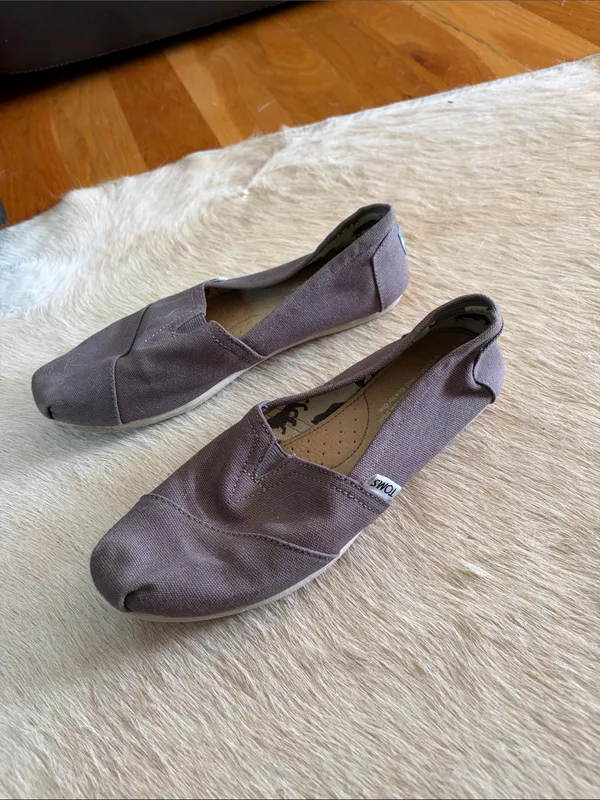 Toms Canvas Slip-On Shoes in Brown - Image 5