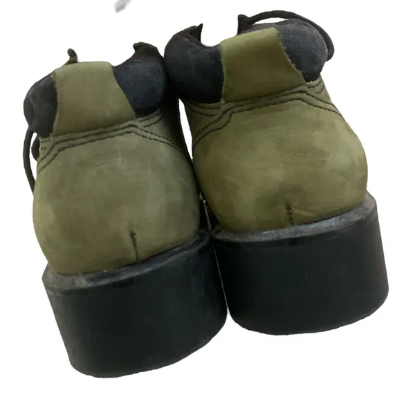 Olive Green Waterproof Suede Leather Hiking Boots granola girl goblincore - Image 5