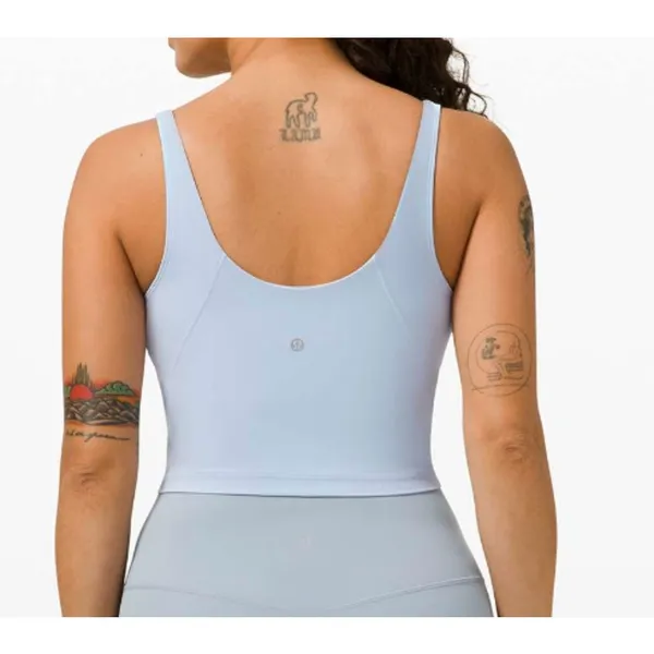 Lululemon Align Cropped Built In Bra Tank Top Blue Linen 8 - Image 2