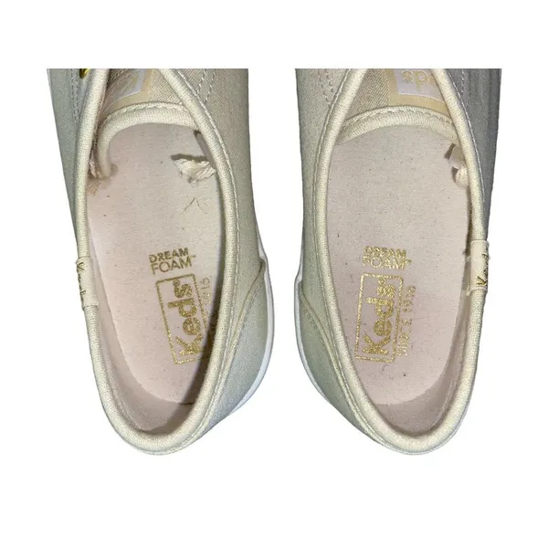 Keds Sneakers Womens 9 Used Cream Gold Shimmer Excellent Used Condition - Image 6
