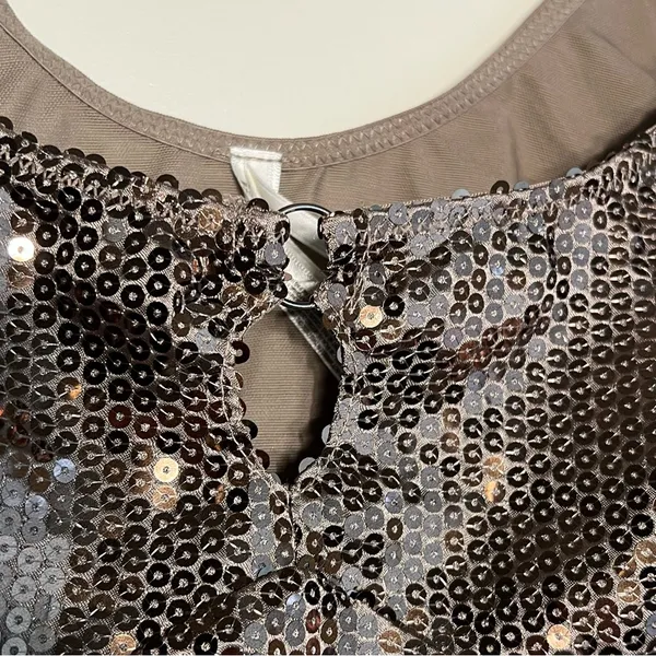 By Anthropologie Sequin Keyhole Tank size XS - Image 7