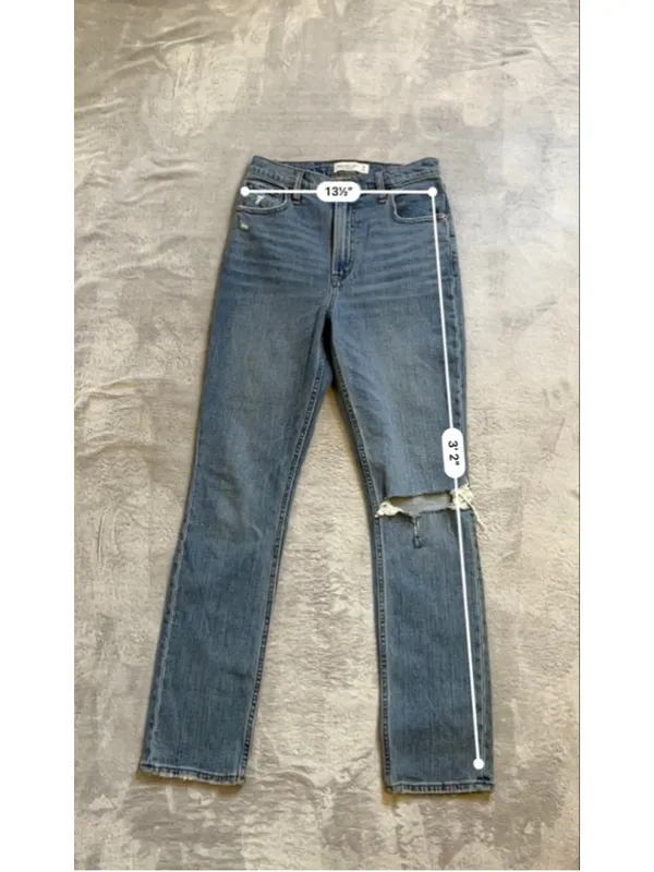 Women's Abercrombie & Fitch Blue 90s Straight Leg Jeans Size 26 - Image 4
