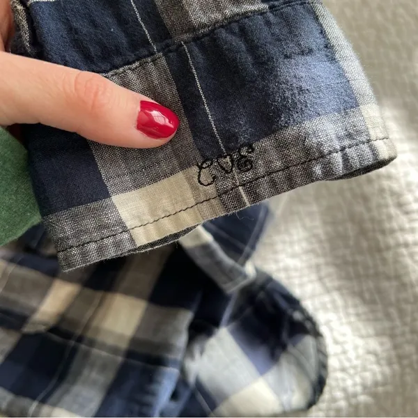 ✨ Current/Elliott Women’s‎ Blue White Plaid The Perfect Shirt Venice Plaid 1 S - Image 10