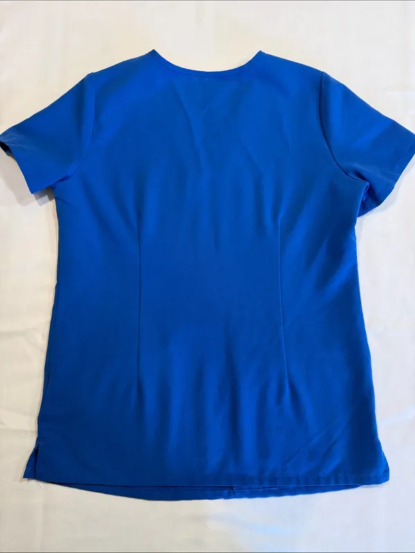 Figs Women's V-Neck Royal Blue Scrub Top Pockets Size XS - Image 5