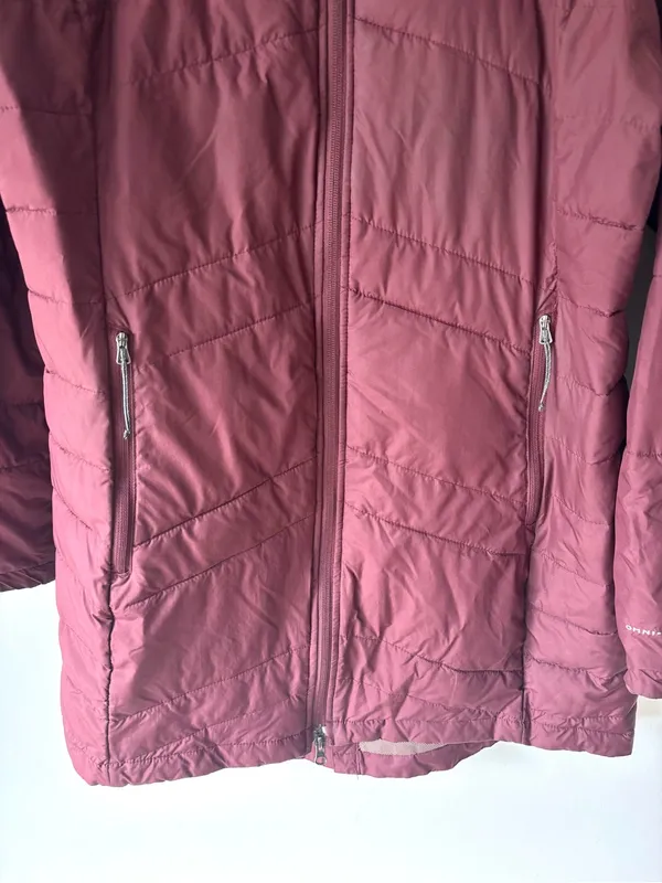 Columbia Long Line Maroon Puffer Hooded Winter Jacket Outdoor Insulated - Image 3