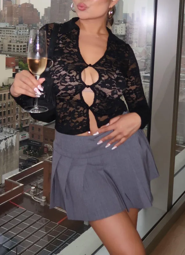 Revolve Black Lace Long sleeve - Image 2